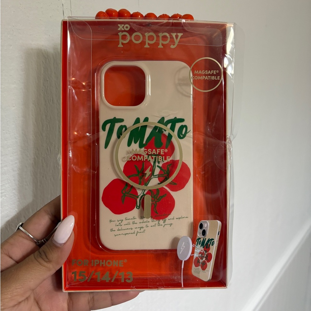 Cream Phone Case for iPhone with tomato’s
